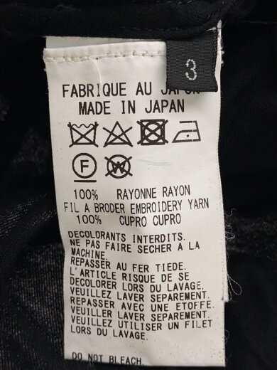 商品画像：D/フラワー刺繍長袖シャツ/3/レーヨン/BLK/WS-B66-252 4