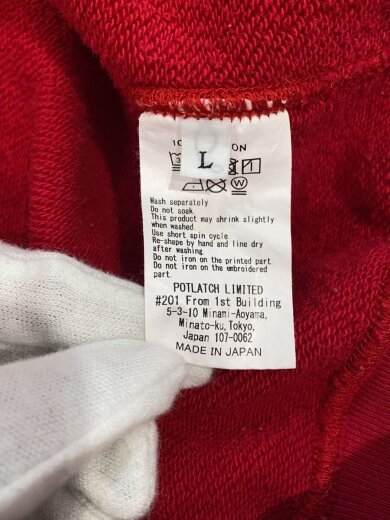 商品画像：S/POTLATCH LIMITED/スウェット/L/コットン/RED/シミ有 4