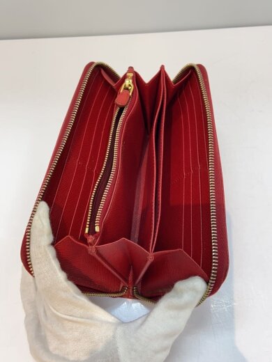商品画像：サフィアーノ/トライアングルロゴ/長財布/レッド/レディース/汚れ有// 4