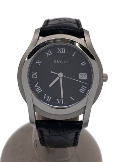 商品画像：クォーツ腕時計/アナログ/レザー/BLK/BLK/SS/5500M// 1