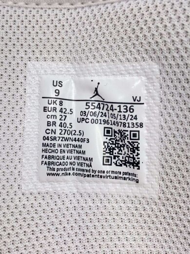 商品画像：AIR JORDAN 1 MID_エア ジョーダン 1 ミッド/27cm/WHT 5