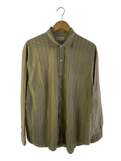 商品画像：長袖シャツ/M/コットン/KHK/ストライプ/KM24S-036 1