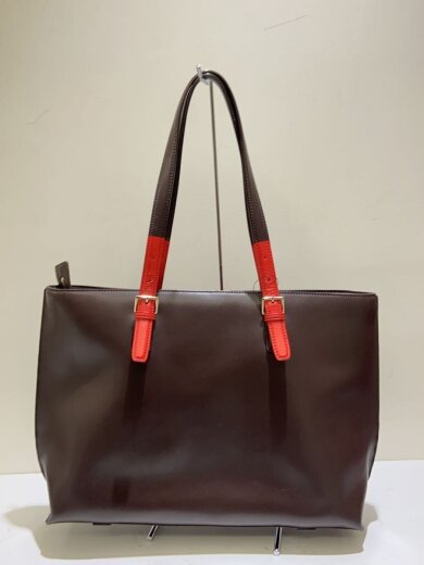 商品画像：レザー割れ有/内側レザー浮き有/トートバッグ/レザー/BRW 3