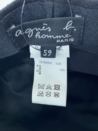 画像：agnes b. hommeハンチング/--/リネン/BLK/無地/メンズ5