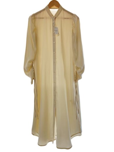 商品画像：シャツワンピース/--/ポリエステル/クリーム/無地/01020531250 1