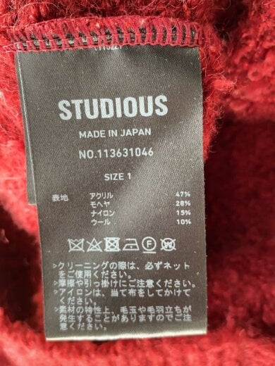 商品画像：ポロモヘヤ/カーディガン/1/アクリル/ボルドー/113631046 4