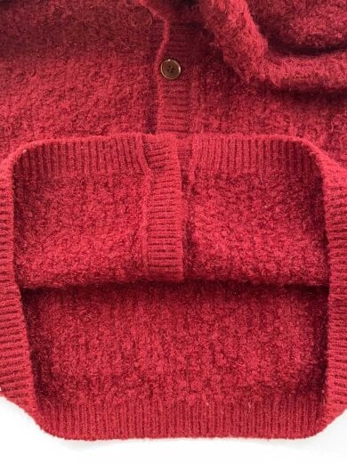 商品画像：ポロモヘヤ/カーディガン/1/アクリル/ボルドー/113631046 7