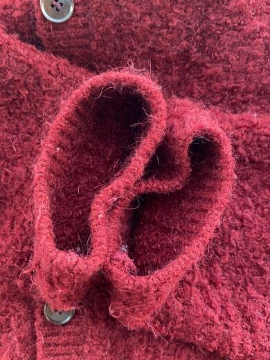 商品画像：ポロモヘヤ/カーディガン/1/アクリル/ボルドー/113631046 8