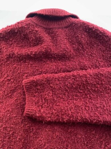商品画像：ポロモヘヤ/カーディガン/1/アクリル/ボルドー/113631046 9