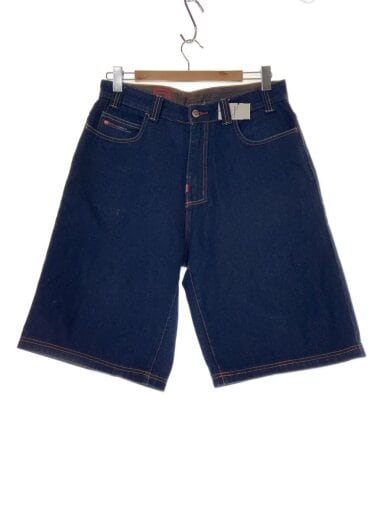 商品画像：ショートパンツ/34/デニム/ネイビー/無地/シシュウデニム/ 1