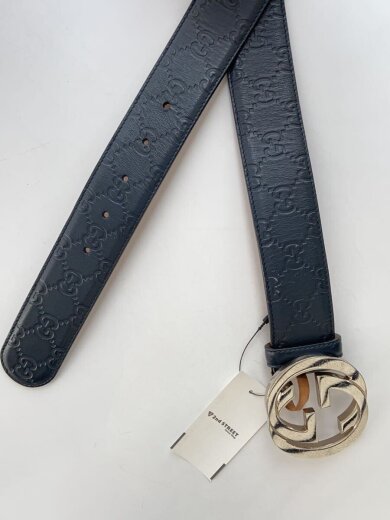 商品画像：インターロッキング/GG/ベルト/レザー/ブラック/総柄/メンズ/411924※内側使用感 2