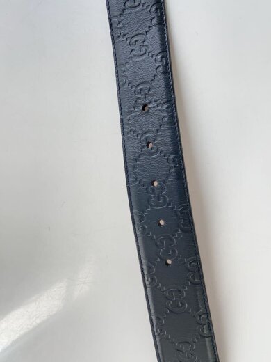 商品画像：インターロッキング/GG/ベルト/レザー/ブラック/総柄/メンズ/411924※内側使用感 4