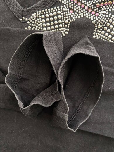 商品画像：長袖Tシャツ/ロンT/ブラック/ラインストーン/クロスガン 8