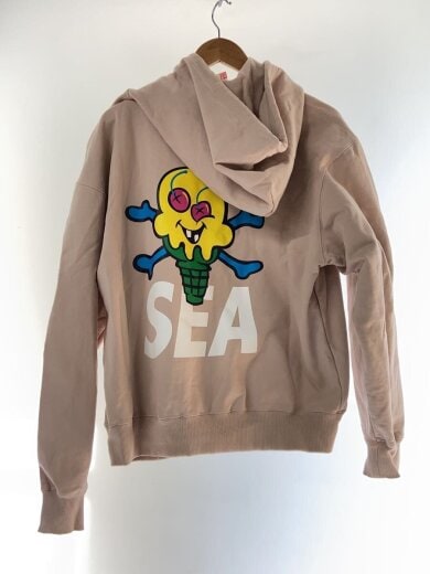 商品画像：パーカー/L/コットン/ベージュ/プリント/icjp215sk005/シミ汚れ有 2