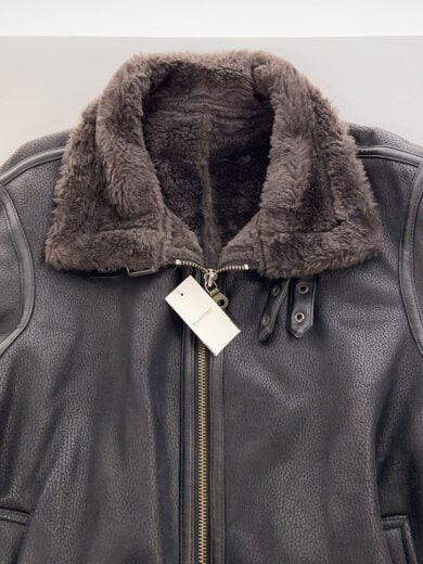 商品画像：レザージャケット・ブルゾン/M/フェイクレザー/BLK/無地 5