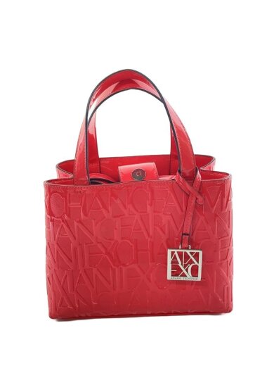 商品画像：オールオーバーエンボスロゴ/2way/ミニトート/ショルダーバッグ/エナメル/ピンク 1