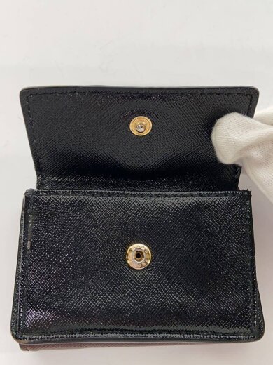 商品画像：3つ折り財布/レザー/BLK/無地/レディース/M0013597 7