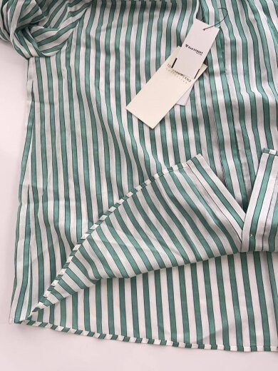 画像：TOMORROWLAND collectionパフスリーブブラウス/36/レーヨン/トラックストライプ/13-01-42-0111027