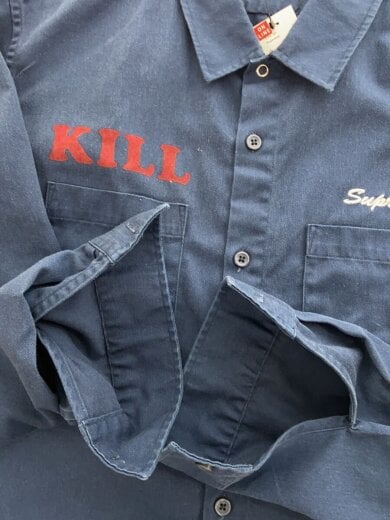 商品画像：KILL WORK SHIRT/長袖シャツ/XL/コットン/ネイビー※毛玉 8