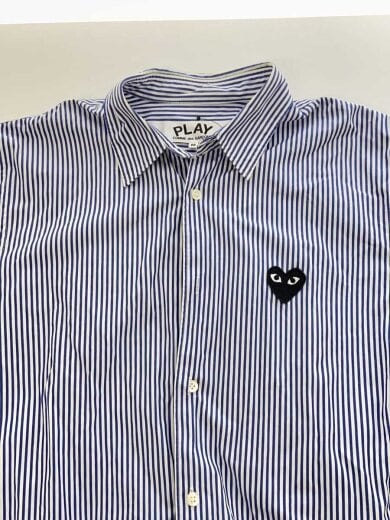 商品画像：Stripe Shirt With Black Emblem/長袖シャツ/M/コットン/ストライプ/AZ-B018 5