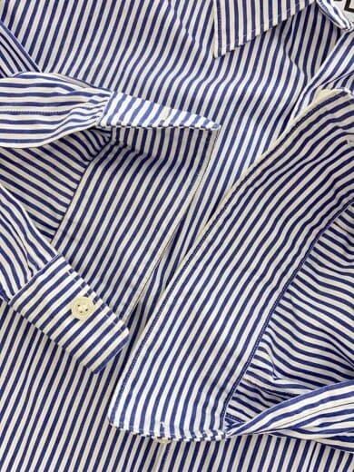 商品画像：Stripe Shirt With Black Emblem/長袖シャツ/M/コットン/ストライプ/AZ-B018 8