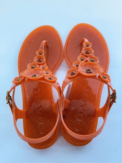 商品画像：フラット/サンダル/24cm/ラメ/オレンジ/PVC 3