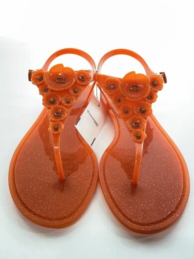 商品画像：フラット/サンダル/24cm/ラメ/オレンジ/PVC 7