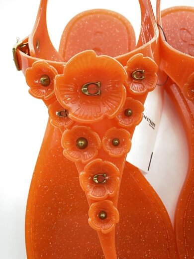 商品画像：フラット/サンダル/24cm/ラメ/オレンジ/PVC 8