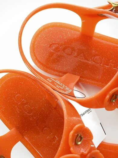 商品画像：フラット/サンダル/24cm/ラメ/オレンジ/PVC 9