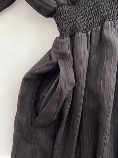 商品画像：長袖ワンピース/FREE/ポリエステル/ブラック/無地/GAE-21260-B 9