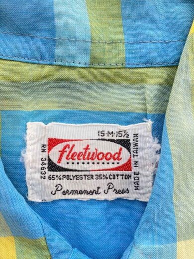 商品画像：60～70s/fleetwood/オープンカラーシャツ/15.5/ポリエステル/BLU/チェック// 3