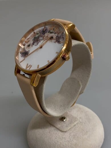 商品画像：クォーツ腕時計/アナログ/フェイクレザー/マルチカラー/ベージュ/OB048 2