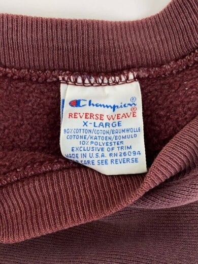 商品画像：スウェット/XL/コットン/ボルドー/プリント 3