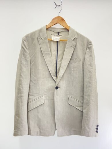 商品画像：テーラードジャケット/L/リネン/グリーン/無地/938J7007 1