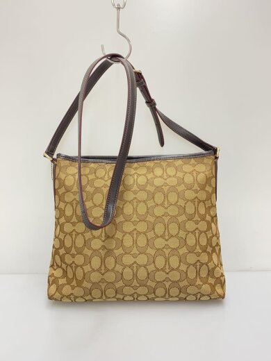 商品画像：ファイルバッグ_シグネチャー_ダークブラウンレザー/キャンバス/BRW/総柄// 3