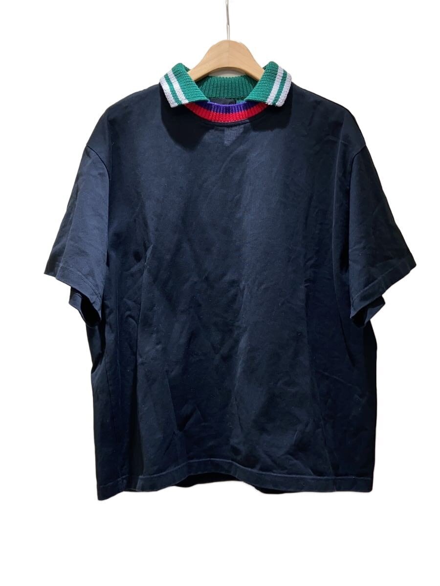 kolor / 襟ニットTシャツ/ヨゴレ有/Tシャツ/2/コットン/BLK/22SCM-T18208S