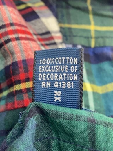 商品画像：パッチワーク/長袖シャツ/XL/コットン/GRN/チェック// 5