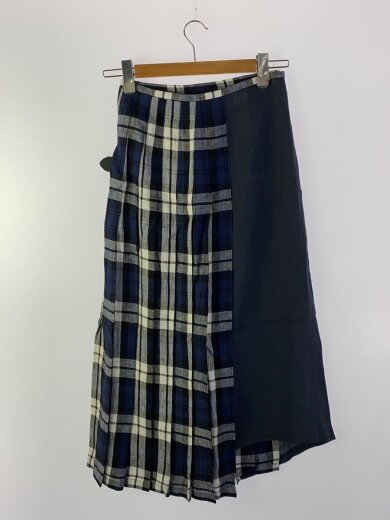 商品画像：ロングスカート/8/リネン/NVY/チェック/12186-2 2