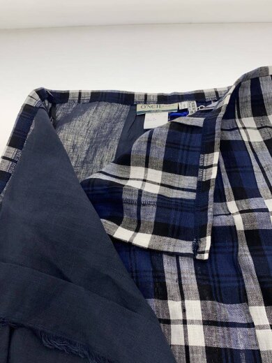 商品画像：ロングスカート/8/リネン/NVY/チェック/12186-2 3