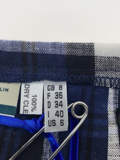 商品画像：ロングスカート/8/リネン/NVY/チェック/12186-2 5