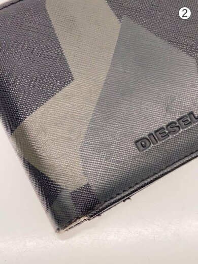 商品画像：2つ折り財布/レザー/GRY/総柄/メンズ 8