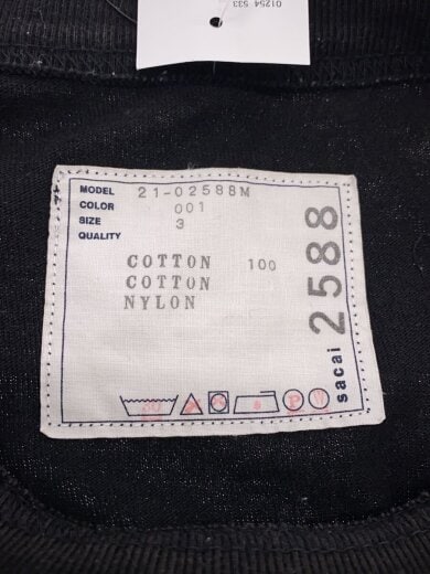 商品画像：長袖Tシャツ/3/コットン/BLK/無地/21-02588M 3