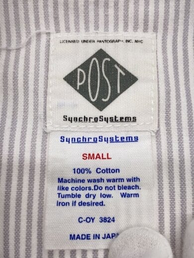 商品画像：長袖シャツ/S/コットン/WHT/ストライプ/C-0Y3824 3