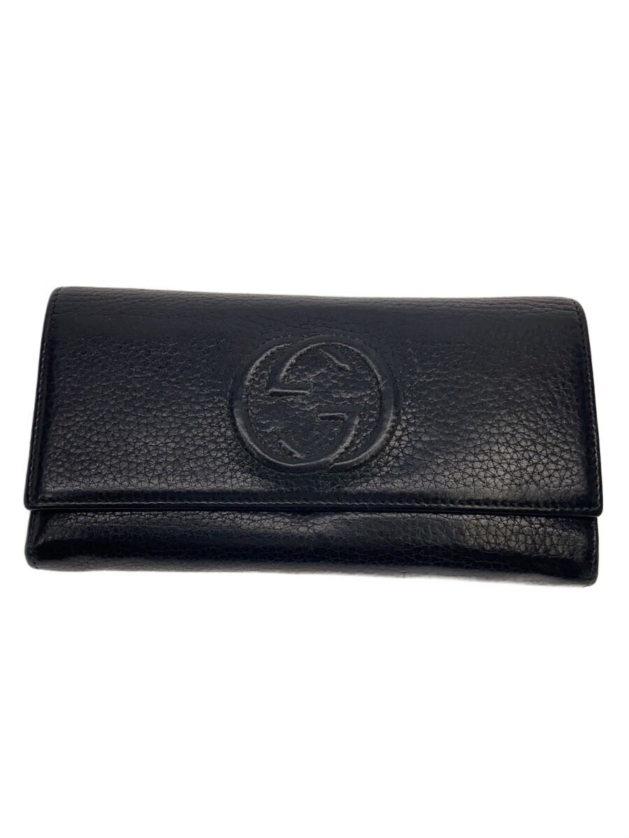 GUCCI / 長財布_ソーホー/レザー/BLK/メンズ