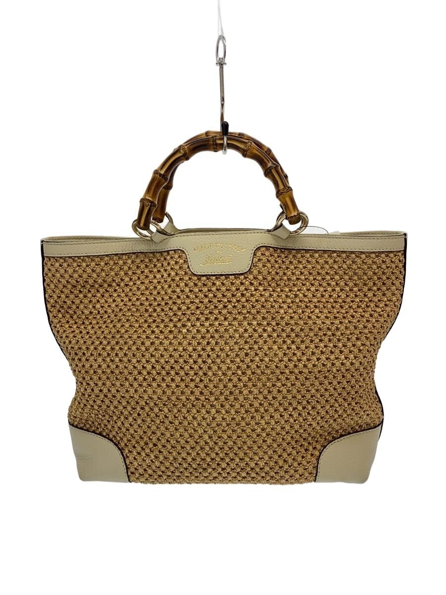 GUCCI / トートバッグ_ストロー/--/BEG/無地