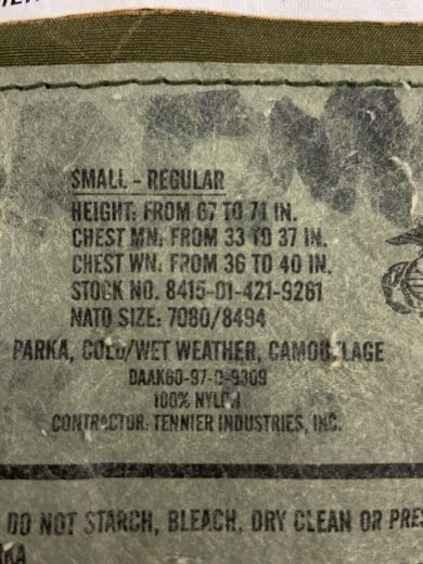 商品画像：2g ecwcs parka/ナイロンジャケット/S/ナイロン/GRN/カモフラ/daak60-97-0-9309 5