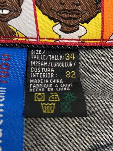 商品画像：刺繍バギーデニムパンツ/34/IDG 5