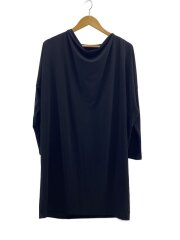 ドレープネック/長袖ワンピース/2/BLK/無地/IM93JH013