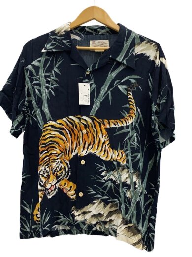 商品画像：Hawaiian/アロハシャツ/S/コットン/BLK/総柄 1