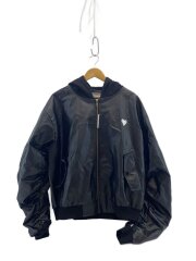 ボンバージャケット/L/フェイクレザー/BLK/無地